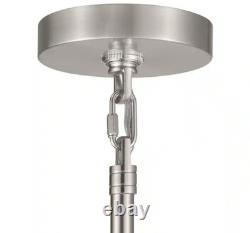 HOME DECORATORS Lustre moderne à 3 lumières Winthrop en nickel brossé avec abat-jour en cristal