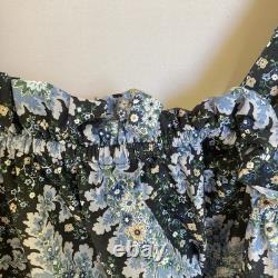 J. Crew Collection Ratti Pacific Paisley Ensemble Jupe + Débardeur à Bretelles, Bleu, Sm