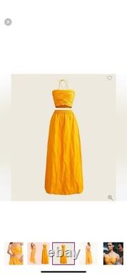 J. Crew Collection jupe en satin texturé couleur Or Riche avec poches taille S