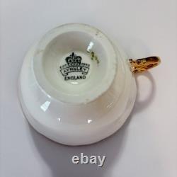 Ja Bailey signé Aynsley Angleterre en porcelaine fine ensemble tasse à thé et soucoupe Cabbage Rose