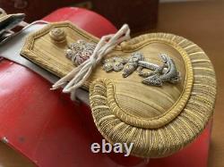 Jeu D'épaulettes De Chapeau À Deux Coins De La Marine Japonaise Avec Boîte Militaire Ancienne Japon