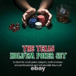 Jeu De Poker 200 Pcs Laser Chips Texas Hold Em Cartes Découpes Decks Casino Jeu Royaume-uni