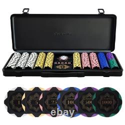 Jeu de 500 Jetons de Poker en Argile de 13,5g pour Texas Hold'em - Cadeau de Noël - Royaume-Uni
