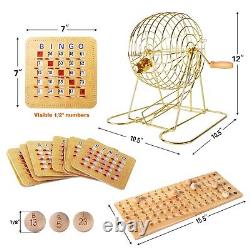 Jeu de Bingo Deluxe avec Cage à Bingo, Boules de Bingo, Plateau, 100 Cartes Bingo à Volet