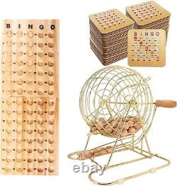 Jeu de Bingo de Luxe avec Cage à Bingo, Boules de Bingo, Plateau, 200 Cartes de Bingo à Volets