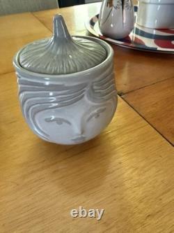 Jonathan Adler Collection Utopia Service à thé Deux Visages Garçon Fille avec Pot à Thé, Crémier et Sucrier