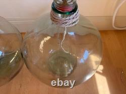 Lampe de table en verre grande, style dame-jeanne, verre transparent, lot de deux