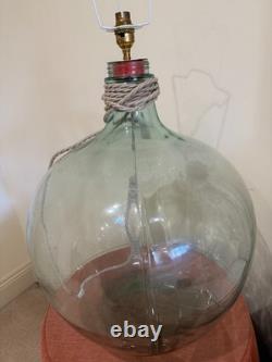 Lampe de table en verre grande, style dame-jeanne, verre transparent, lot de deux