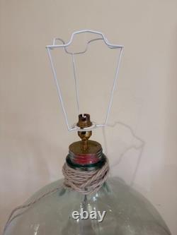 Lampe de table en verre grande, style dame-jeanne, verre transparent, lot de deux