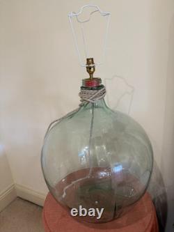 Lampe de table en verre grande, style dame-jeanne, verre transparent, lot de deux