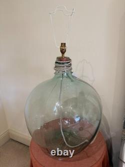 Lampe de table en verre grande, style dame-jeanne, verre transparent, lot de deux