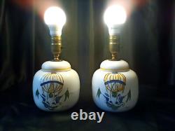 Lampe vintage lot de 2 1789 montgolfière en céramique lampe de table fonctionnelle paire