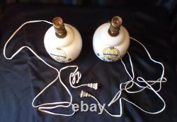 Lampe vintage lot de 2 1789 montgolfière en céramique lampe de table fonctionnelle paire