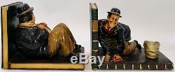 Laurel Et Hardy Unique Jeu De Deux Bookends Très Rares 12,5 Longueur Et 9 Haut