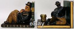 Laurel Et Hardy Unique Jeu De Deux Bookends Très Rares 12,5 Longueur Et 9 Haut