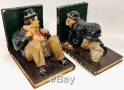 Laurel Et Hardy Unique Jeu De Deux Bookends Très Rares 12,5 Longueur Et 9 Haut