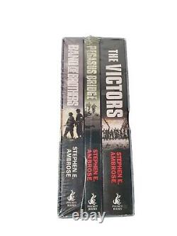 Les héros de la Seconde Guerre mondiale, Band of Brothers, Coffret de 3 livres de Stephen E. Ambrose, Rare