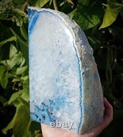 Livrets En Cristal Agate Bleu (ensemble De Deux) 6,38kg