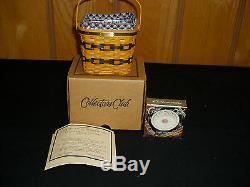 Longaberger Collector Jw Miniature Deux Pie Basket Set Withmini Anniv. Plaque Pie