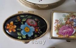 Lot de 13 boîtes à bijoux vintage style Limoges, cloisonné, verre, nacre de perle