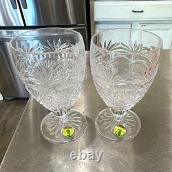 Lot de 2 verres à vin ronds en cristal transparent gravé Waterford Crystal, pour 2 personnes