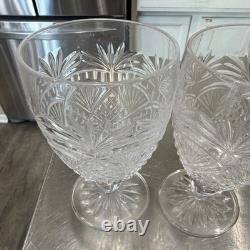 Lot de 2 verres à vin ronds en cristal transparent gravé Waterford Crystal, pour 2 personnes