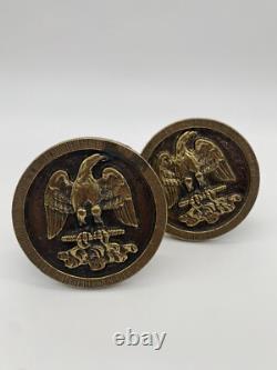 Lot de deux (2) embrasses de rideaux en forme d’aigle à tête blanche américain, diamètre 3 po, À LIRE