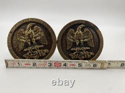 Lot de deux (2) embrasses de rideaux en forme d’aigle à tête blanche américain, diamètre 3 po, À LIRE