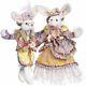 Mark Roberts Collector Mr & Mrs Cottontail Rabbit Set Of Two Sm 51-23244 Nouveau