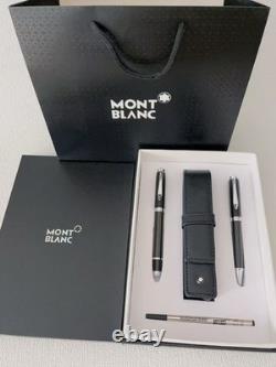 Montblanc Nouveau Pack de Deux Stylos à Bille de Luxe avec Recharges de Capuchon Noir