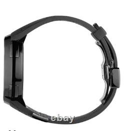 Montre unisexe I-Gucci Collection avec bracelet en caoutchouc noir 44 mm, YA 114-2
