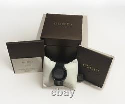 Montre unisexe I-Gucci Collection avec bracelet en caoutchouc noir 44 mm, YA 114-2
