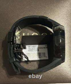 Montre unisexe I-Gucci Collection avec bracelet en caoutchouc noir 44 mm, YA 114-2