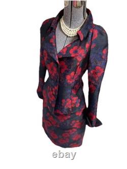 NOUVEAU Ensemble Jupe Costume Doncaster à 720 $ Taille 8 Deux Pièces Floral Éclatant Neuf