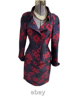 NOUVEAU Ensemble Jupe Costume Doncaster à 720 $ Taille 8 Deux Pièces Floral Éclatant Neuf