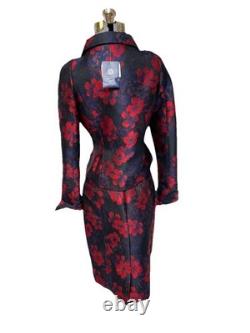 NOUVEAU Ensemble Jupe Costume Doncaster à 720 $ Taille 8 Deux Pièces Floral Éclatant Neuf