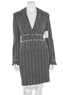 NWT Collection St John Ensemble Jupe 2Pièces taille 12/6 Set Veste & Jupe Noir & Blanc