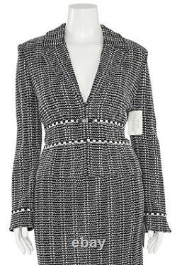 NWT Collection St John Ensemble Jupe 2Pièces taille 12/6 Set Veste & Jupe Noir & Blanc