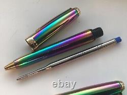 Notre Vintage Sheaffer Prelude (9050) Set de stylos à plume et à bille, Rainbow Plasma/GT, pointe moyenne