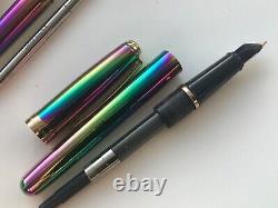 Notre Vintage Sheaffer Prelude (9050) Set de stylos à plume et à bille, Rainbow Plasma/GT, pointe moyenne