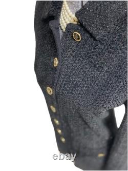 Nouveau ensemble deux pièces St. John Collection Marie Gray taille 6 costume jupe ton doré scintillant