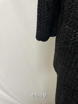 Nouveau ensemble deux pièces St. John Collection Marie Gray taille 6 costume jupe ton doré scintillant