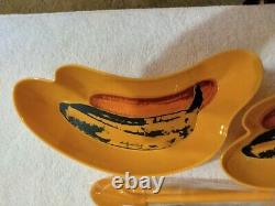 Nouvel ensemble de deux assiettes en forme de banane des années 1980 d'Andy Warhol, original du MOMA avec boîte.