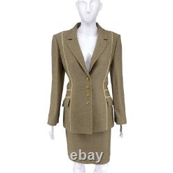 Nouvelle collection St. John ensemble jupe tricot Marie Gray taille 10 K618083 Terra Sand NWT