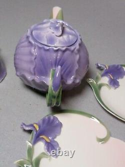 Nouvelle théière en porcelaine fine Sorelle Orchids, service à thé pour deux en porcelaine de qualité.