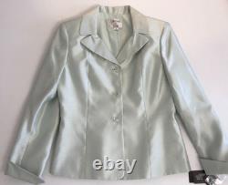 Nouvelles collections Le Suit tailleur designer Dupioni vert sauge taille 8 NWT jupe veste