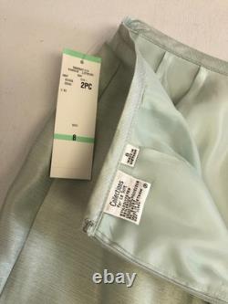 Nouvelles collections Le Suit tailleur designer Dupioni vert sauge taille 8 NWT jupe veste