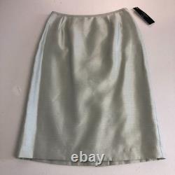 Nouvelles collections Le Suit tailleur designer Dupioni vert sauge taille 8 NWT jupe veste