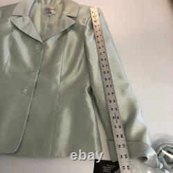 Nouvelles collections Le Suit tailleur designer Dupioni vert sauge taille 8 NWT jupe veste