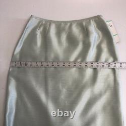 Nouvelles collections Le Suit tailleur designer Dupioni vert sauge taille 8 NWT jupe veste